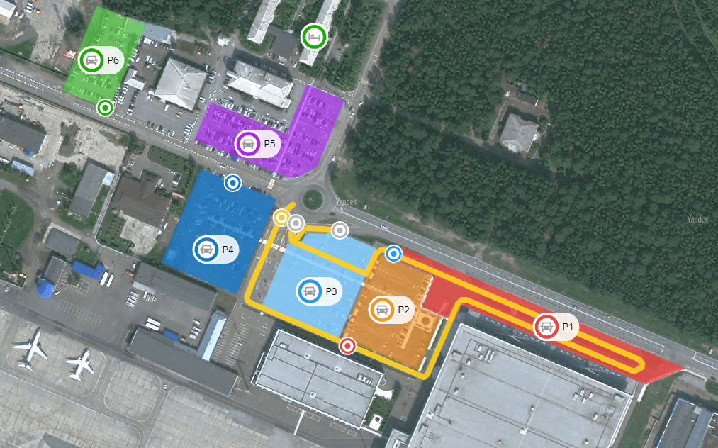 Схема парковки аэропорт красноярск емельяново