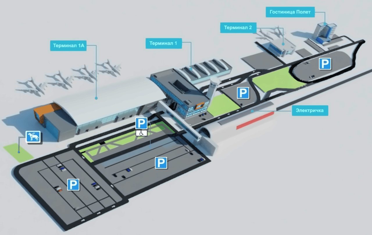 Аэропорт Казань - схема парковки